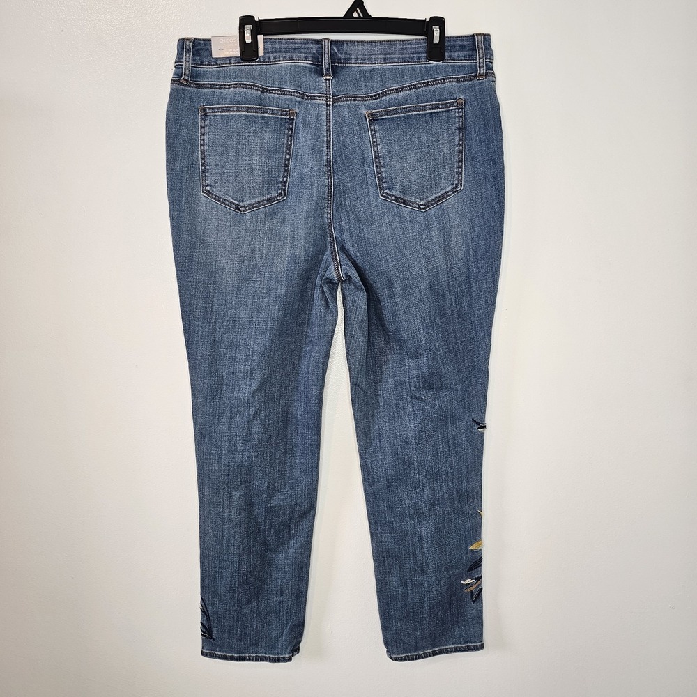 New Chico's So Slimming Girlfriend Ankle Jeans Size2.5R(US Size 14R) Blue - Picture 6 of 8